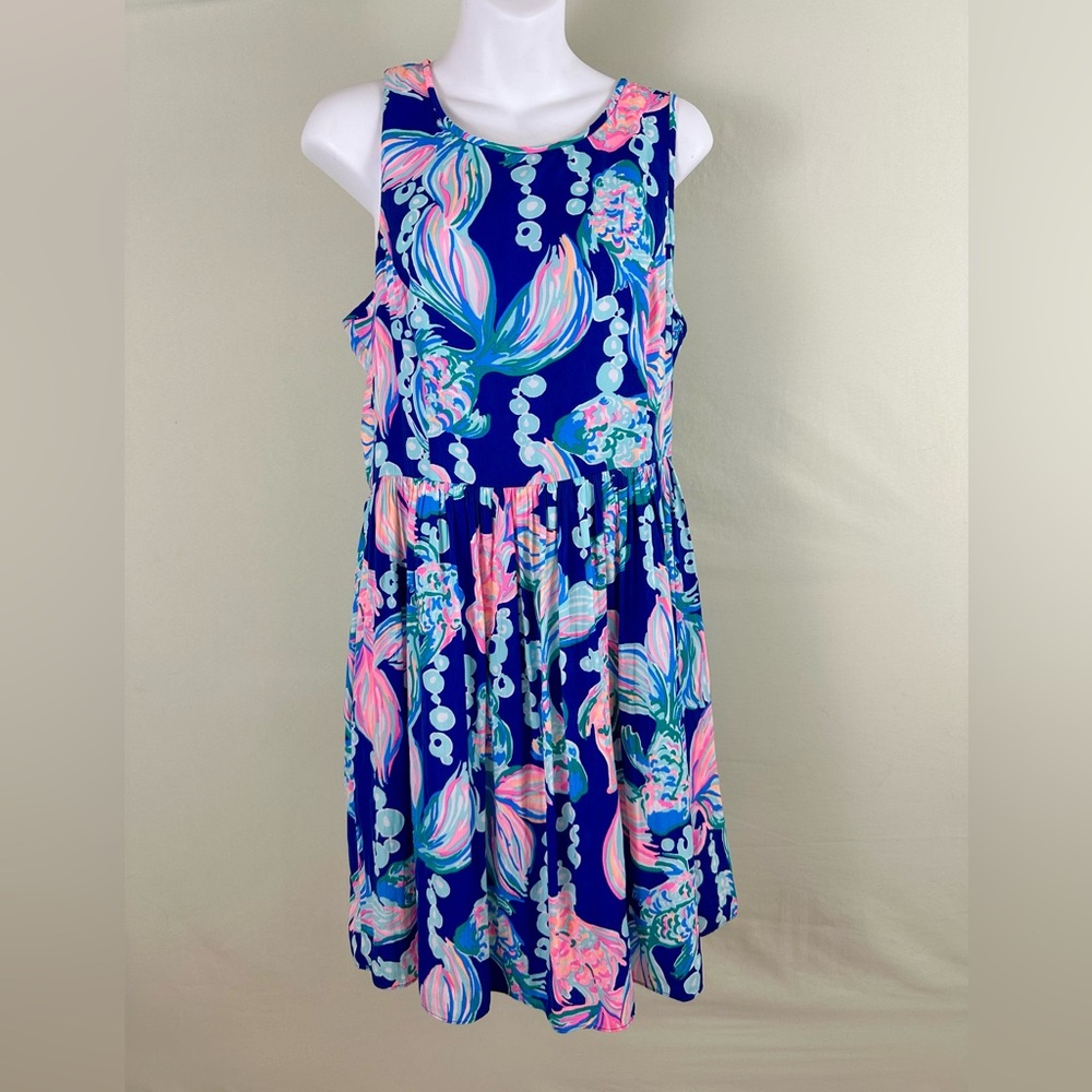 Lilly Pulitzer Navy Multicolor Floral Tank Mini Dress